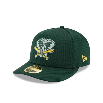 Green Oakland Athletics Hat - New Era MLB Clubhouse Collection Low Profile 59FIFTY Fitted Caps USA0194682